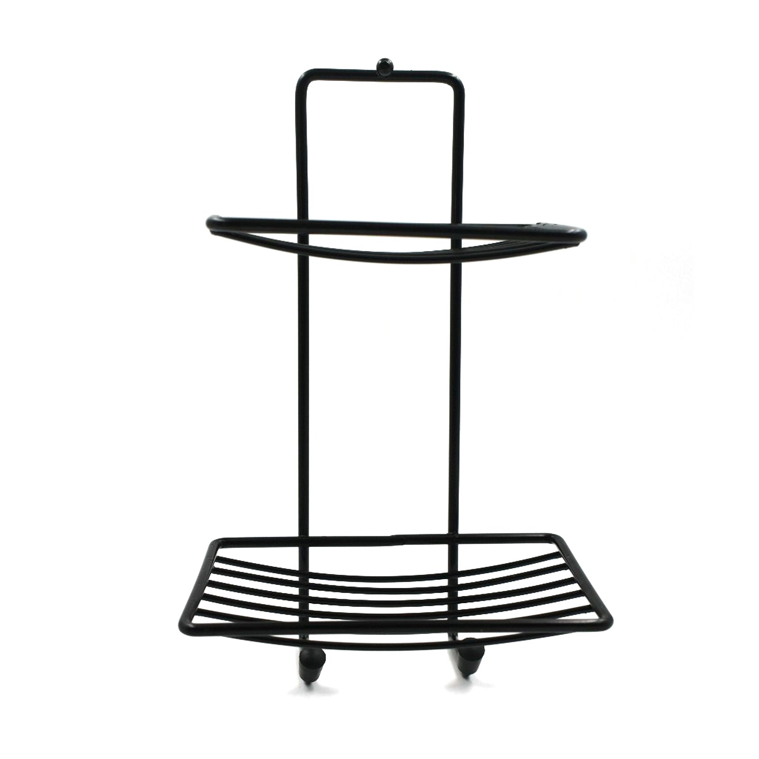 Space-saving stainless steel soap rack with two layers for bathroom use. Space-saving stainless steel soap rack with two layers for bathroom use.